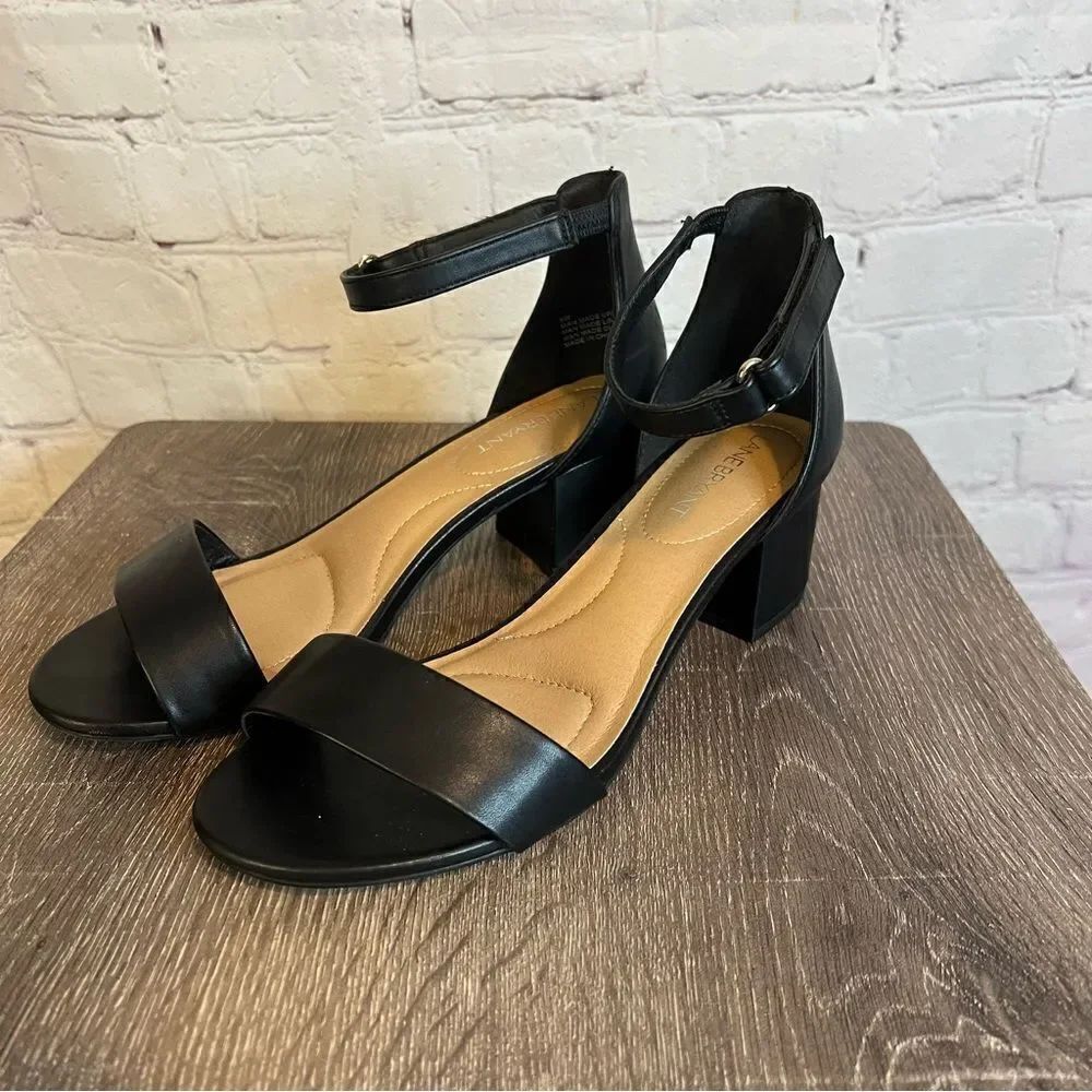 Lane Bryant Dream Cloud Ankle Strap Block-Heel - Faux Leather 8W